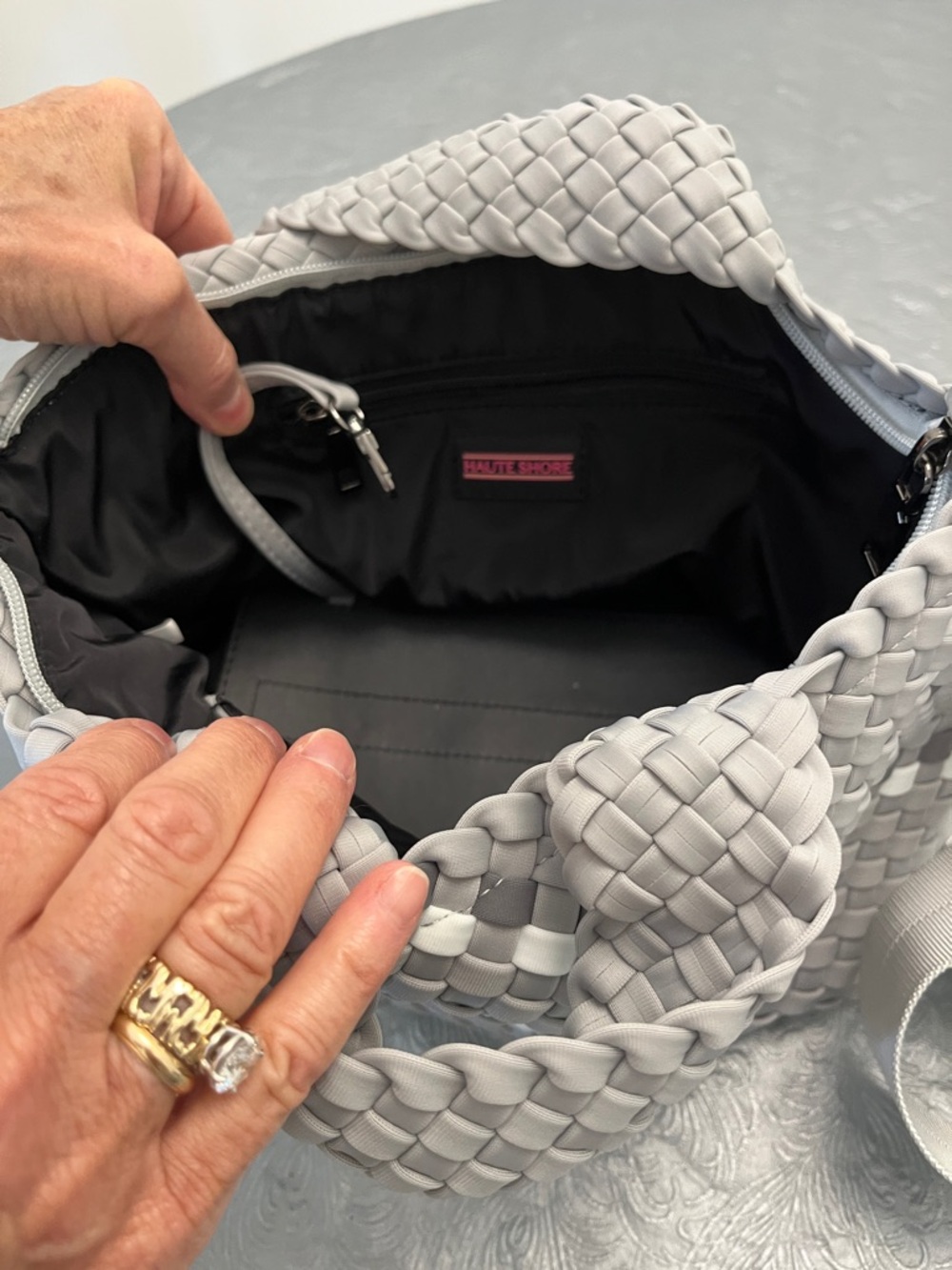 Haute Shore Mark Aspen woven tote with matching wristlet - Picture 2 of 3